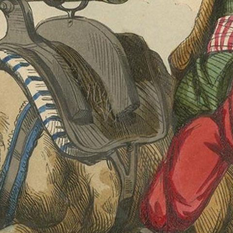 Antique Costume Print of a Persian Gunner by Wahlen, 1843, close-up 2
