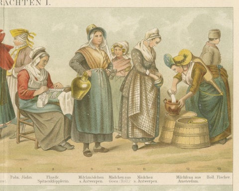 Traditional Folk Costumes from Europe, From Volkstrachten I. c. 1890, close-up 3