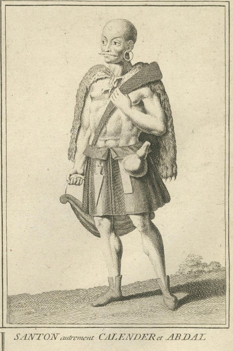 Ottoman Dervish Costumes and Soldiers from the 18th Century, Engraved in 1734, close-up 4