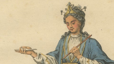 Lady of China in Elegant Court Dress, Antique Print, Jefferys, 1749, close-up 2