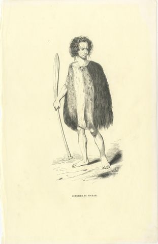 Souraki Warrior, Antique Wahlen Costume Print, 1843-1844, view 2