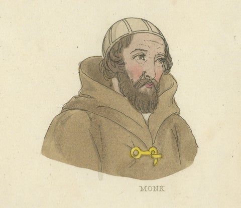 Traditional Costumes from Frascati, Perugia, Albano and Monastic Orders, 1823, close-up 1