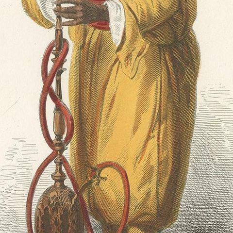 Antique Costume Print of an Eunuch from Cairo, 1850, close-up 2