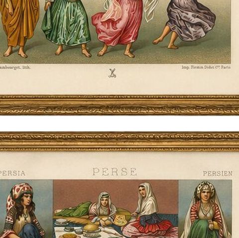 Set of 6 Persian Costume & Interior Chromolithographs by Racinet, 1888, close-up 2