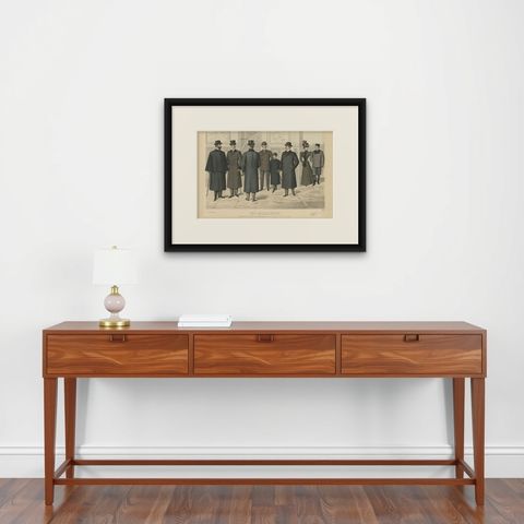 Antique Print of Fashion in November 1897 by Klemm & Weiss, c.1900, shown framed on a wall