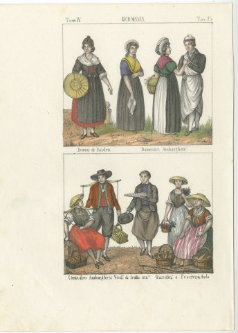 Woman of Baden, Hamburg Servants, Peasants and Market Sellers, 1842, view 2