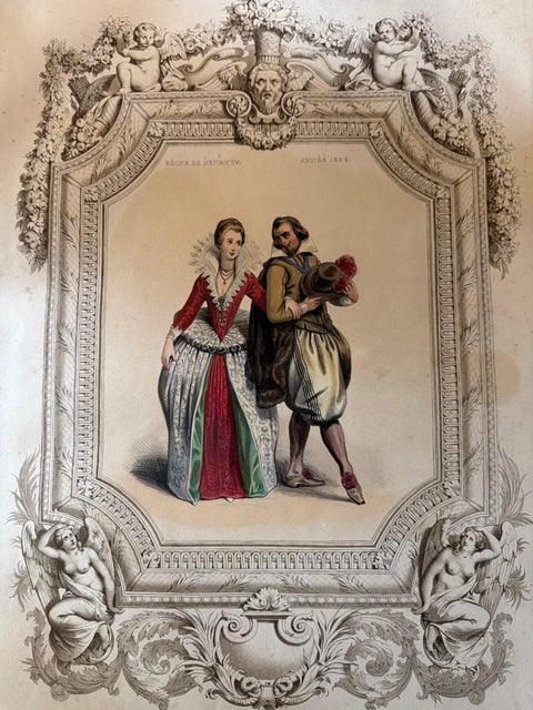 Henri IV & Marie de' Medici French Court Costume Lithograph, 1847, view 6