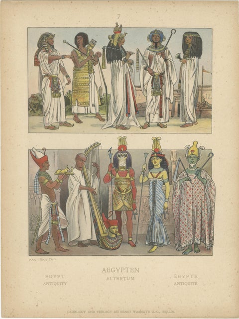Antique Egyptian Costume, Culture and Primitive Time Plates, c.1900, view 8
