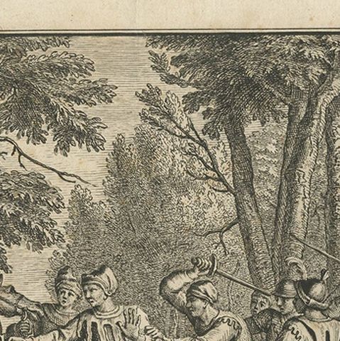 Antique Print of the Frisian Nobleman Galama by Tirion, 1749, close-up 1