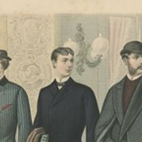 Antique Print of Fashion in February 1883 by Klemm & Weiss 'circa 1900', close-up 1