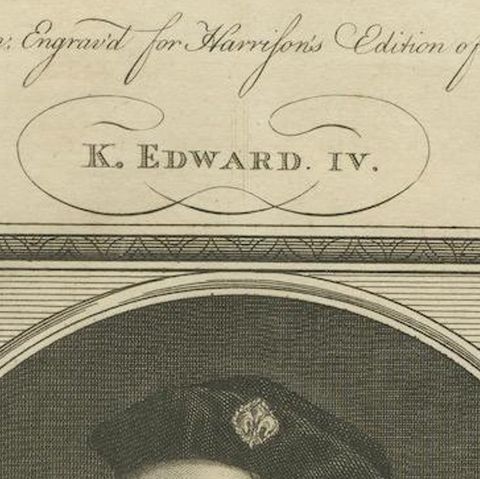 Elegant 1786 Engraved Portrait of King Edward IV - Royal Majesty, close-up 5