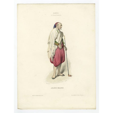 Antique Print of a Young Moor, Jean Maure, Algeria, 1850, view 2