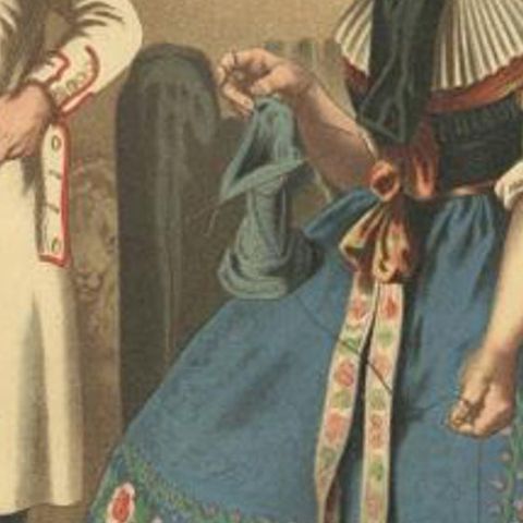 Antique Costume Print 'Braunschweig' in Germany, 1890, close-up 2