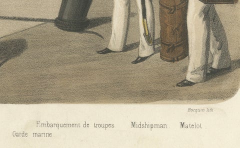 British and Scottish Costumes, Officers, Guards, and Sailors, c.1845, close-up 6