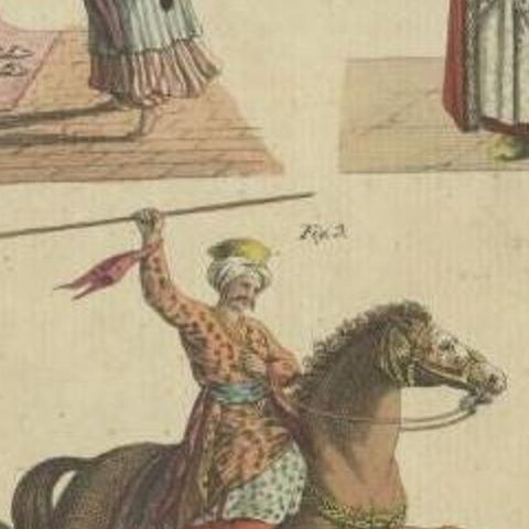 Original Hand-Colored Antique Print of Egyptian Costumes, 1805, close-up 2