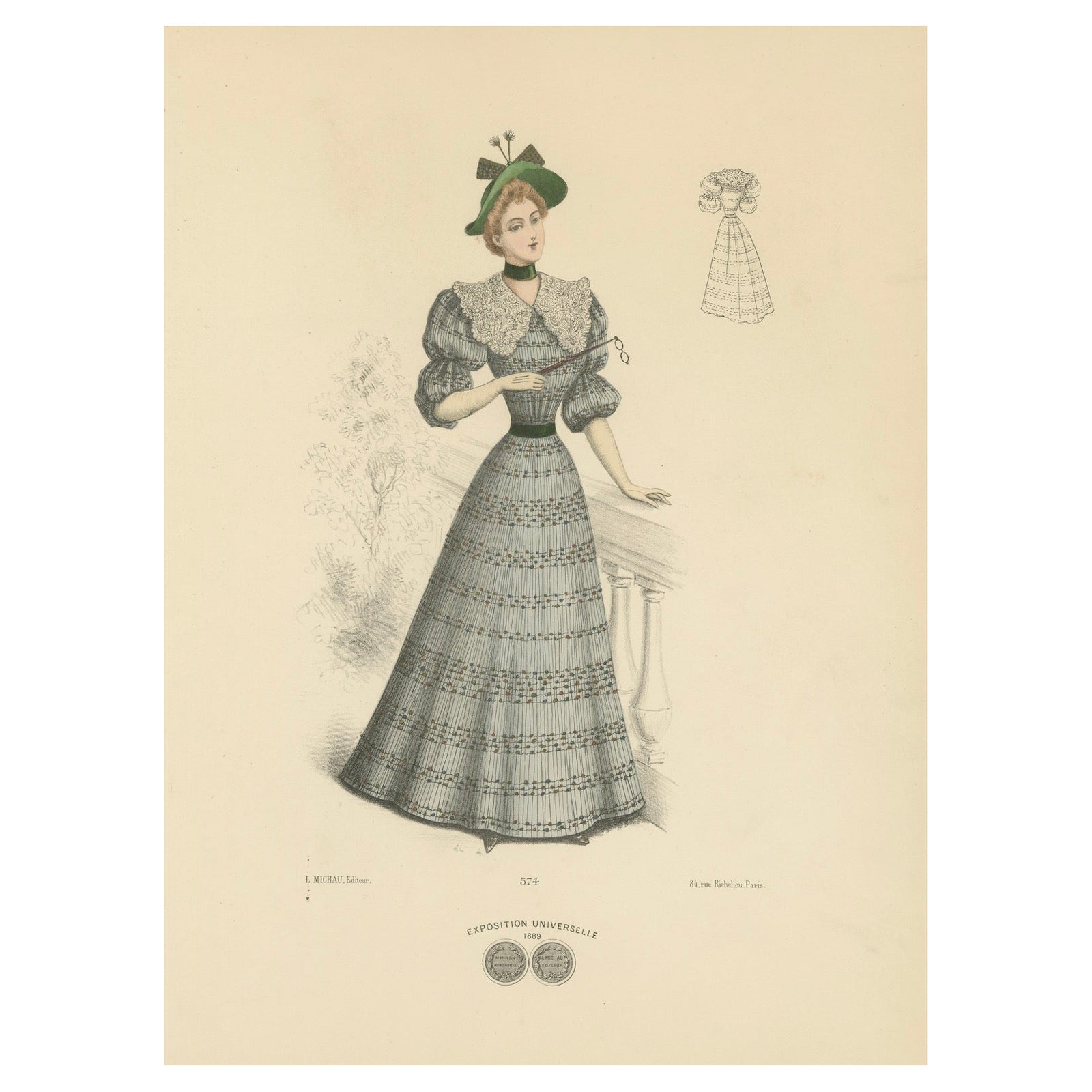 Victorian Daywear: Elegant Fashion Lithograph - the Exposition Universelle 1889
