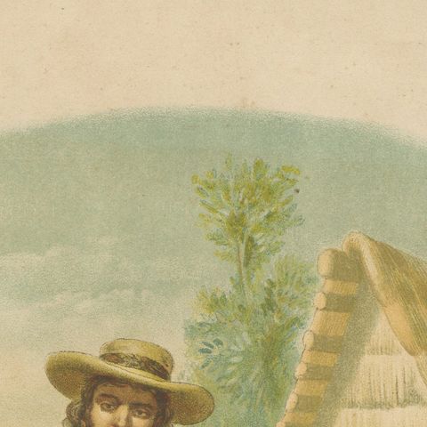 Original Antique Costume Print of Peruvian Mestizos, "Raza Roja", c.1880, close-up 6