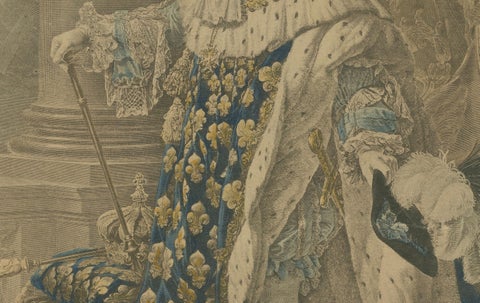 Antique Portrait Engraving of Louis XVI in Coronation Robes, c.1790–1820, close-up 3
