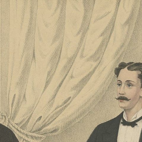 Antique Original Print of Men's Fashion, C.1890, close-up 1