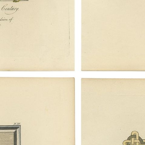Set of four Antique Prints of English Costumes by Strutt '1862', close-up 2