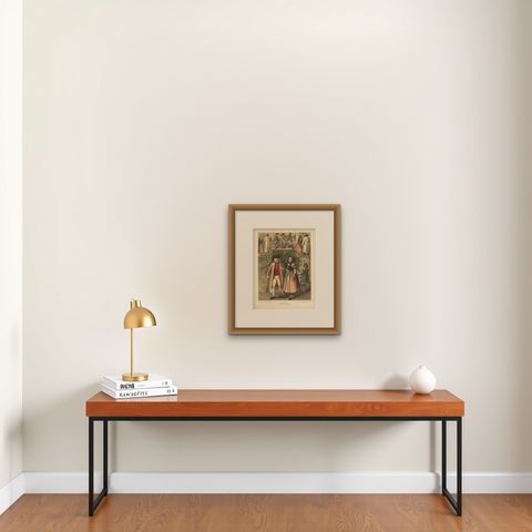 Antique Costume Print 'Braunschweig' by Kretschmer, 1890, shown framed on a wall