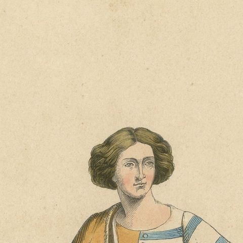 Elegant Renaissance Italian Youth Fashion, Published and Hand-Colored in 1847, close-up 6