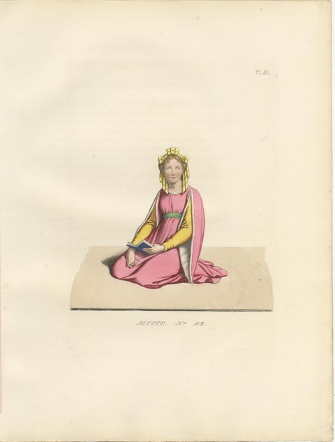 Medieval Courtly Costumes and Figures, Complete Set of 10 Hand-Colored, 1845, view 10