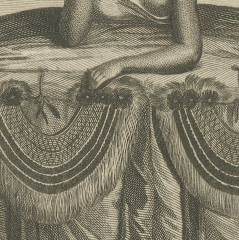 Ceremonial Grace: The Gift-Bearing Attire of a Tahitian Woman in 1799, close-up 4