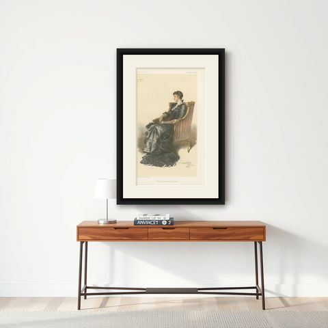 Elegant Victorian Society Portrait, Gladys, Countess of Lonsdale 1883, shown framed on a wall