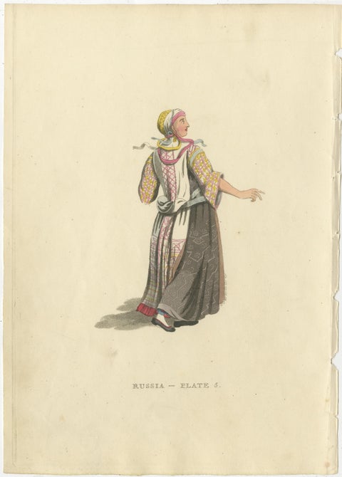 Traditional Attires of Finnish, Estonian and Angria Women in Former Russia, 1814, view 2