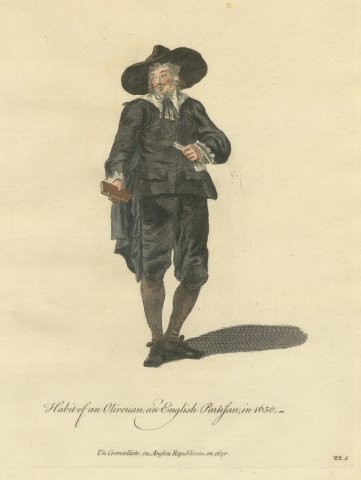 Oliverian, English Partisan of Cromwell in 1650, Jefferys Costume Print, 1757
