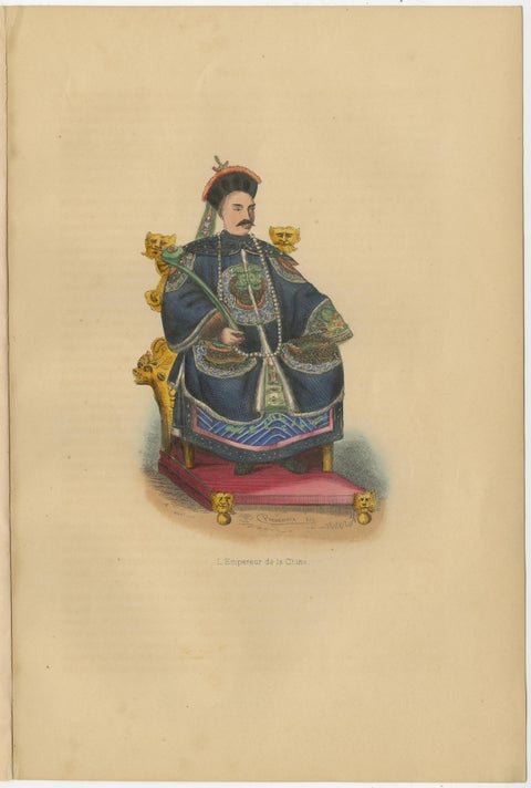 Chinese Cultural Figures in 1844 Wahlen Lithographs of Dress and Traditions, view 4