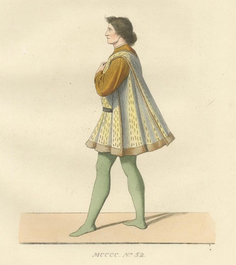 Young Sienese, Noblewoman, and Apothecary in Medieval Italian Dress - 1845, close-up 3