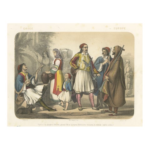 Greek Costumes, Athenians and Palicars of Selléide, c.1845