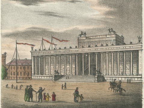 Bohemians of Silesia and the Museum in Berlin, Hand Colored Lithograph, 1842, close-up 2