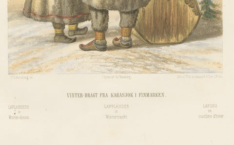 Sámi Winter Dress, Karasjok, Northern Norway, Traditional Arctic Clothing, 1860, close-up 1