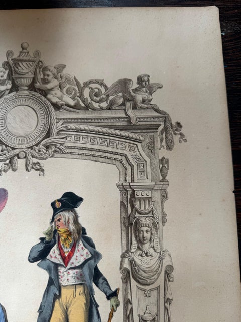 French Directoire Period Costume Lithograph, 1794, Published 1847, view 4