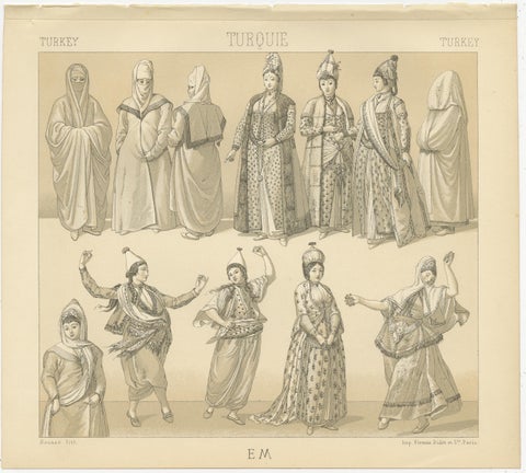 Ottoman Turkey Costume & Interior Lithographs, Paris c.1888 Set of 3, view 3