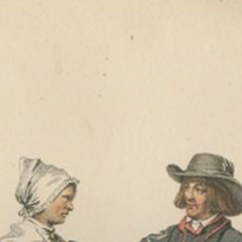Antique Costume Print of Leksand in Sweden, circa 1864, close-up 1