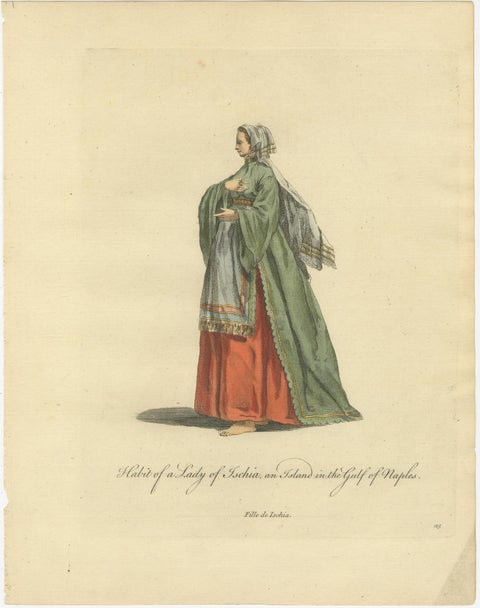 Grand Tour Italian Costume Prints, Naples & Ischia Ladies, Set of 2, 1749, view 3