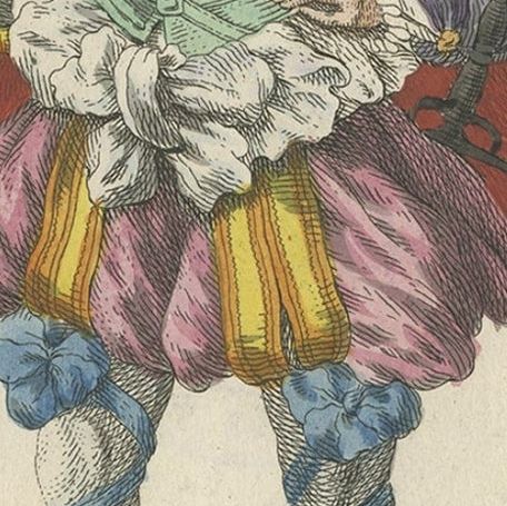 Original Hand-Colored Engraving of a 16th Century German Nobleman, 1805, close-up 3