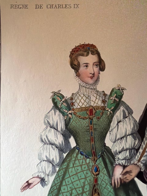 Charles IX French Court Costume, Royal Couple, 1847, view 3