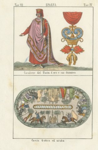 Knight of the Golden Fleece and a Gothic and Arab Hunt, Spain, 1842