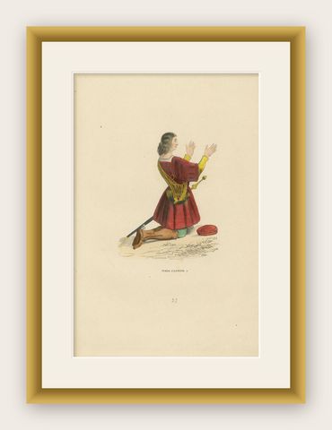 The Noble's Plea: A German Aristocrat in Supplication, 1847, shown framed