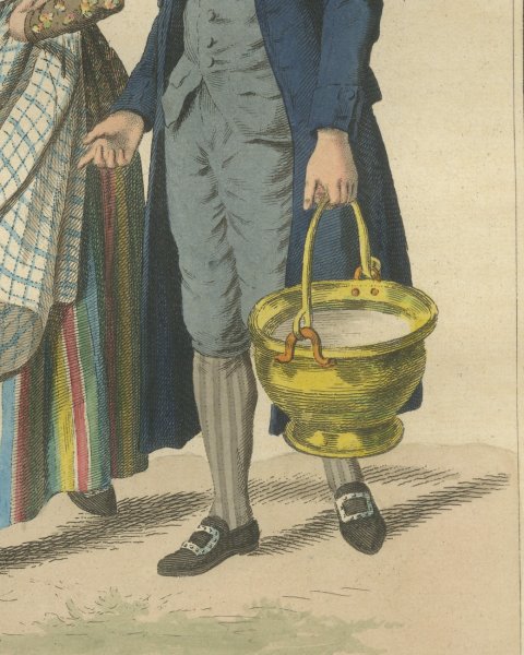 Guelders Farmer and Wife from Milking, Dutch Costume Print, 1811, close-up 3