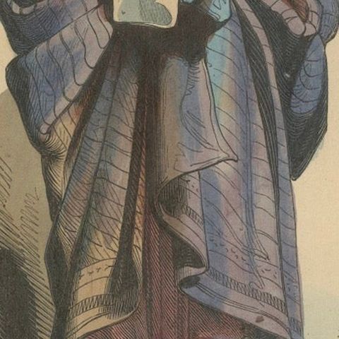 Elegant 1844 Lithograph of a Persian Woman in Traditional Attire, close-up 4