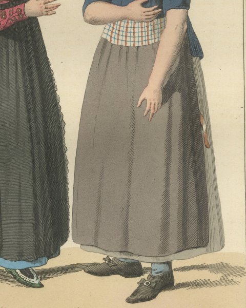 The Conversation, Dutch Costume Print, Maaskamp, 1811, close-up 3