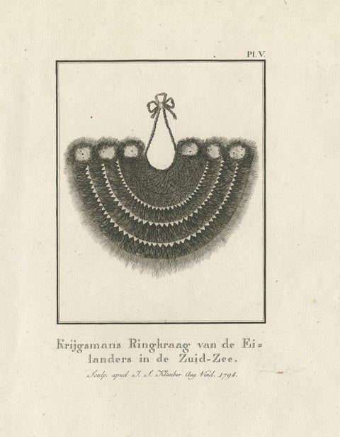 Antique Print Depicting Part of a Native Costume by Cook, 1803, view 2