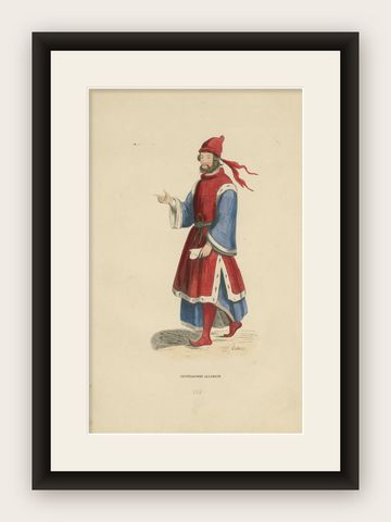 Noble Bearing: A German Gentleman in Medieval Attire, 1847, shown framed