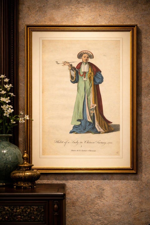 Antique Costume Print Lady in Chinese Tartary Jefferys, 1749, view 2